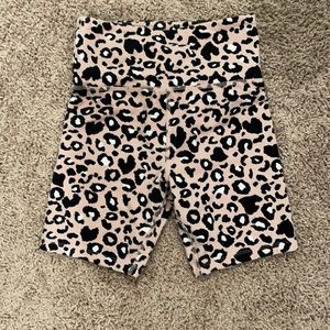 Leopard pink biker shorts